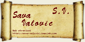 Sava Valović vizit kartica
